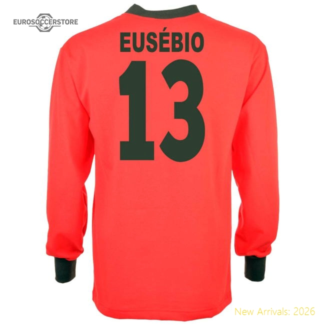 Portugal 1966 World Cup Eusebio 13 Retro Football Shirt-The Soccer Shirt Hub