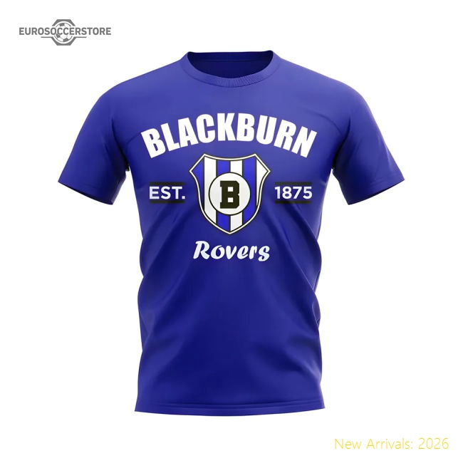 Blackburn Established Football T-Shirt (Blue)-The Soccer Shirt Hub