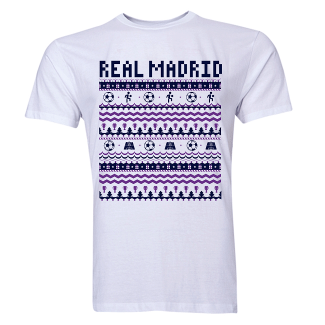 Real Madrid Christmas T-Shirt (White) - Kids-The Soccer Shirt Hub