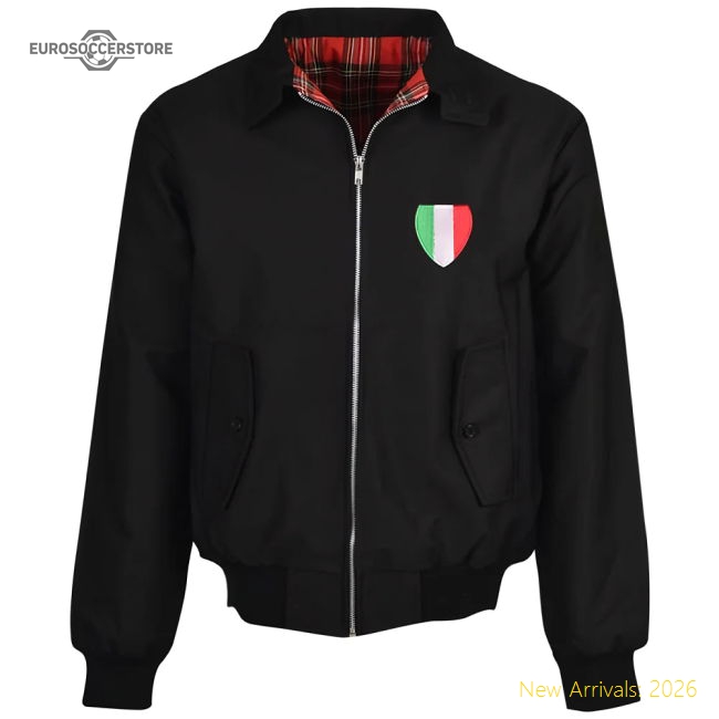 AC Milan Black Harrington Jacket-The Soccer Shirt Hub