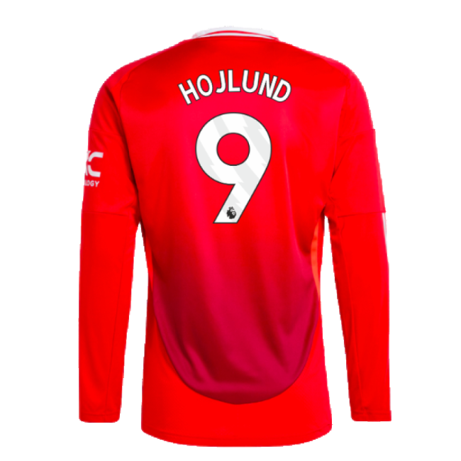 2024-2025 Man Utd Long Sleeve Home Shirt (Hojlund 9)-The Soccer Shirt Hub