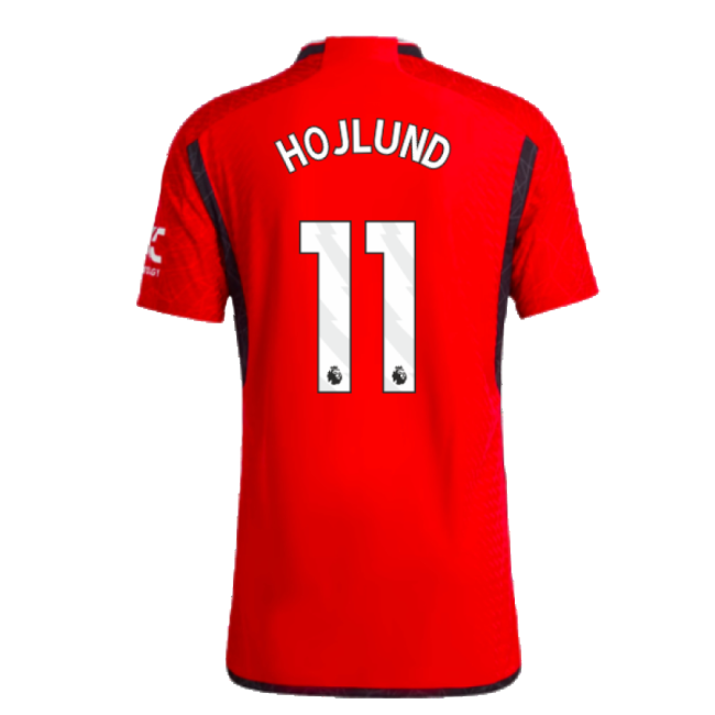 2023-2024 Man Utd Authentic Home Shirt (Hojlund 11)-The Soccer Shirt Hub