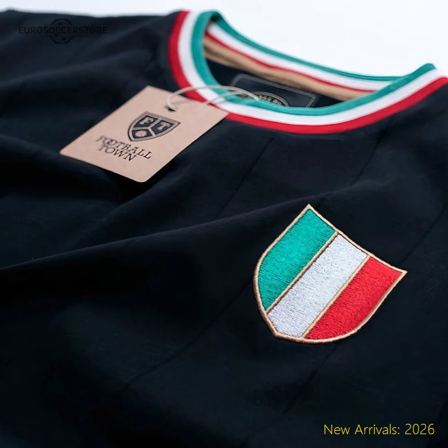 Vintage Italy Gli Azzurri Black Soccer Jersey-The Soccer Shirt Hub