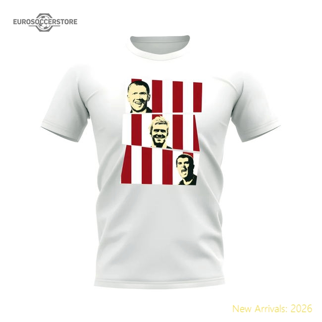 Scholes Beckham Keane Manchester United Trio T-Shirt (White)-The Soccer Shirt Hub