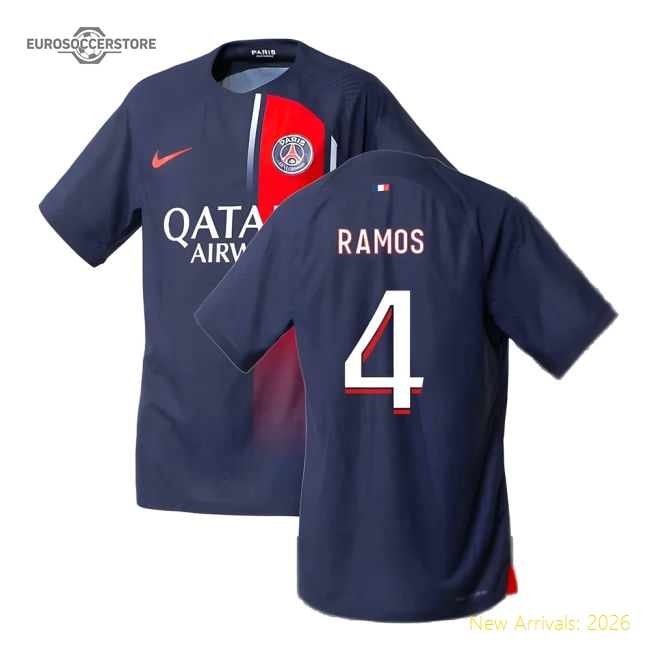2023-2024 PSG Home Match Authentic Shirt (Sergio Ramos 4)-The Soccer Shirt Hub