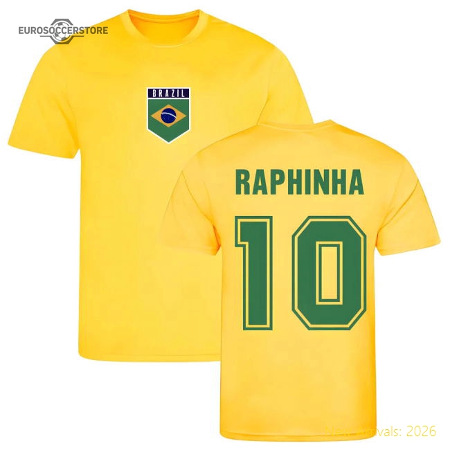 Raphinha Brazil Training Jersey (Yellow)-The Soccer Shirt Hub