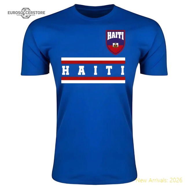 Haiti Core Football Country T-Shirt (Blue)-The Soccer Shirt Hub