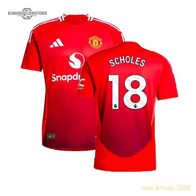 2024-2025 Man Utd Authentic Home Shirt (Scholes 18)-The Soccer Shirt Hub