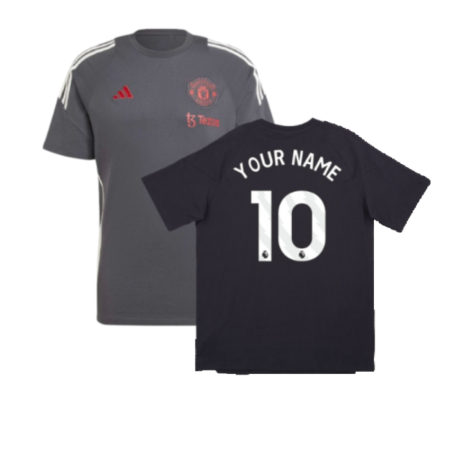 2024-2025 Man Utd EU Training Tee (Carbon) (Your Name)-The Soccer Shirt Hub