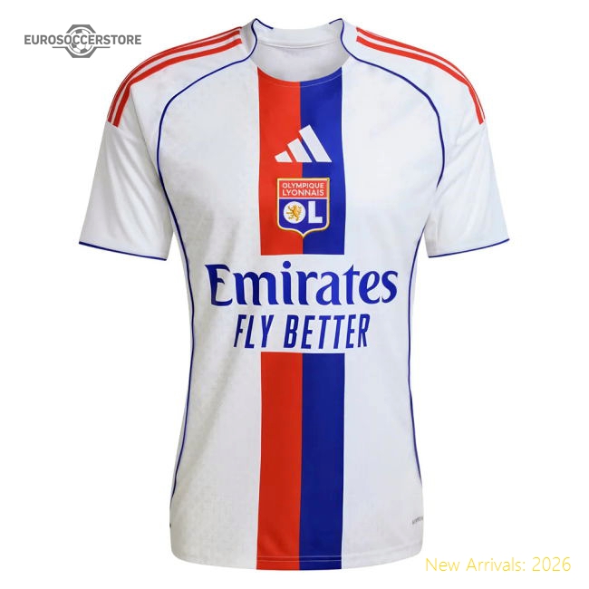 2025-2026 Olympique Lyon Home Shirt (Juninho 8)-The Soccer Shirt Hub