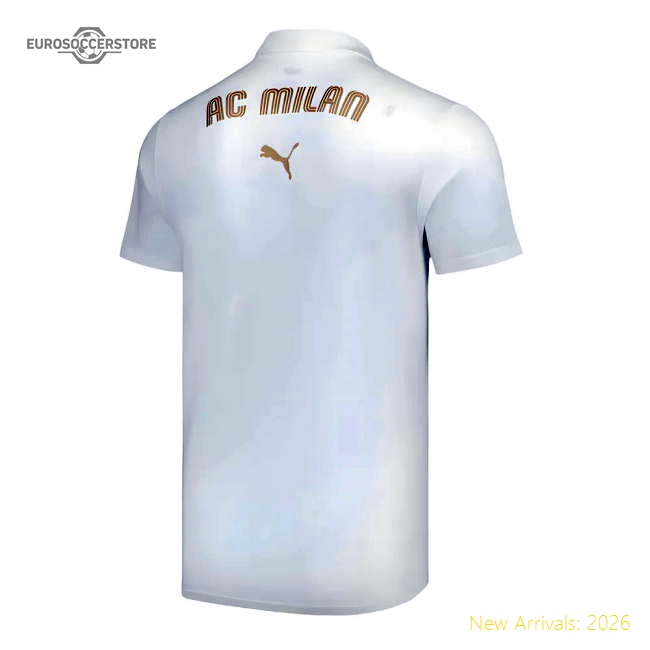 2024-2025 AC Milan Casuals Polo Shirt (White)-The Soccer Shirt Hub
