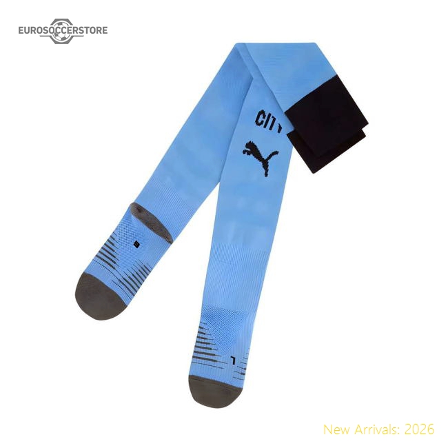 2025-2026 Man City Home Socks (Light Blue)-The Soccer Shirt Hub