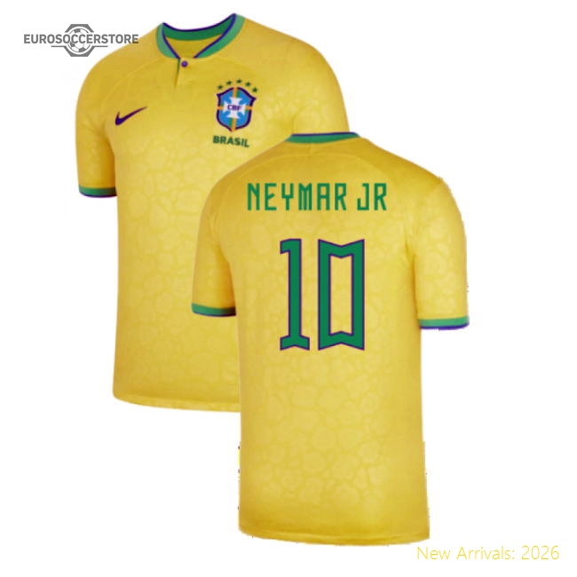 2022-2023 Brazil Home Shirt (NEYMAR JR 10)-The Soccer Shirt Hub