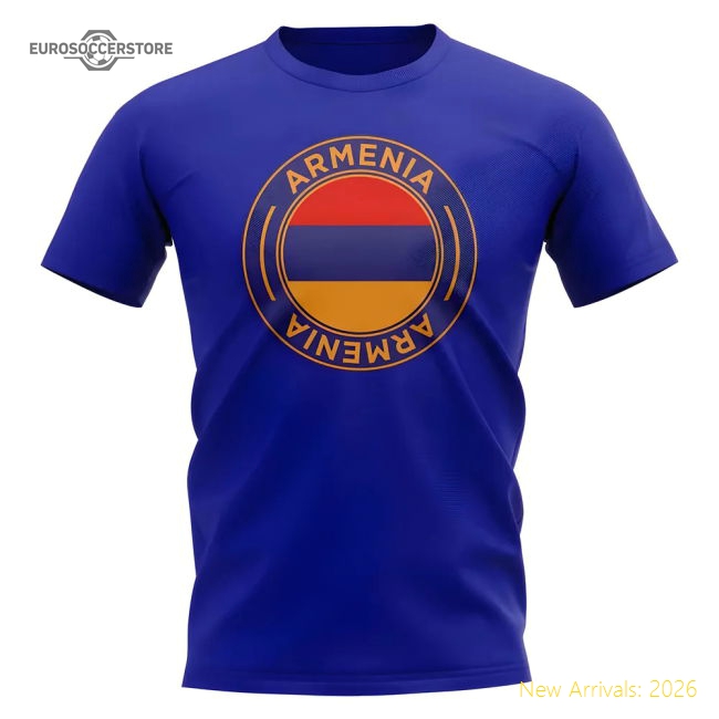 Armenia Football Badge T-Shirt (Royal)-The Soccer Shirt Hub