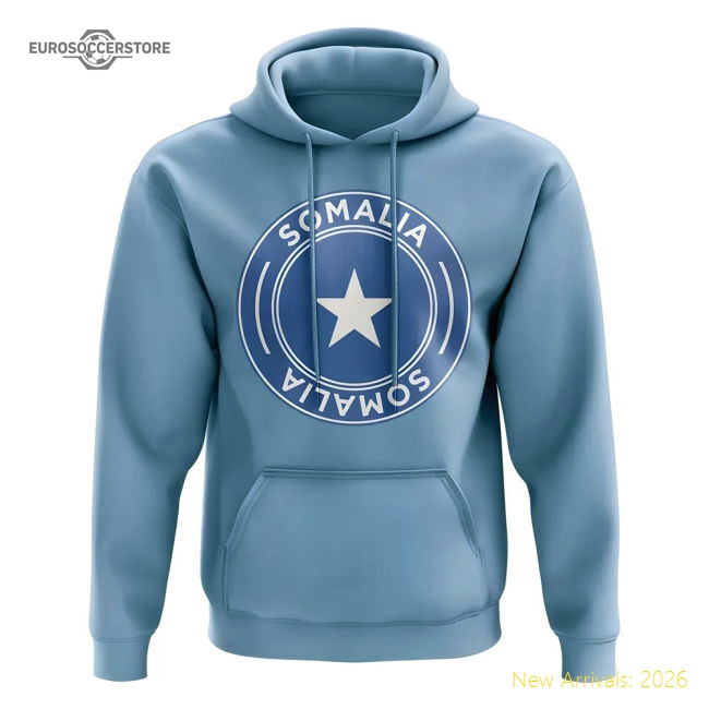 Somalia Football Badge Hoodie (Sky)-The Soccer Shirt Hub