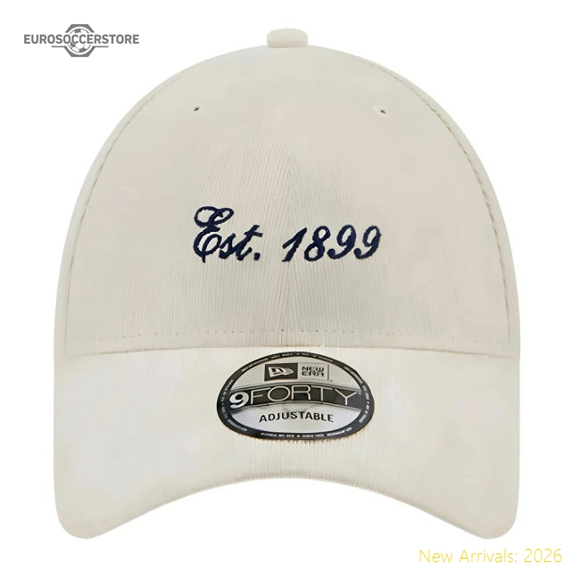2023-2024 AC Milan Needle Cord 9FORTY Adjustable Cap (Cream)-The Soccer Shirt Hub