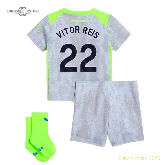2025-2026 Man City Third Baby Kit (Vitor Reis 22)-The Soccer Shirt Hub