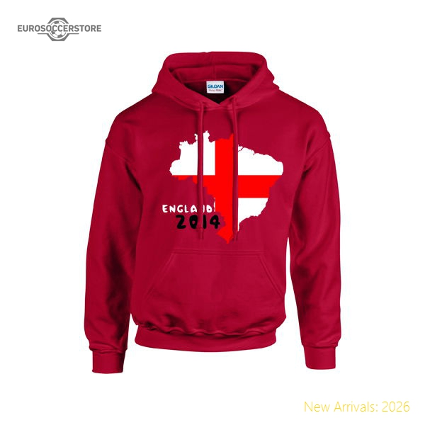 England 2014 Country Flag Hoody (red)-The Soccer Shirt Hub