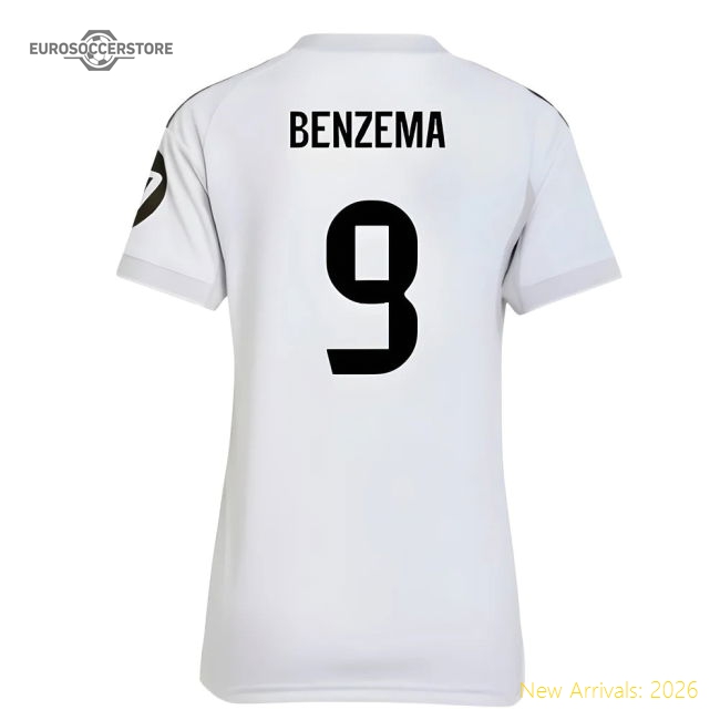 2025-2026 Real Madrid Home Shirt (Womens) (Benzema 9)-The Soccer Shirt Hub