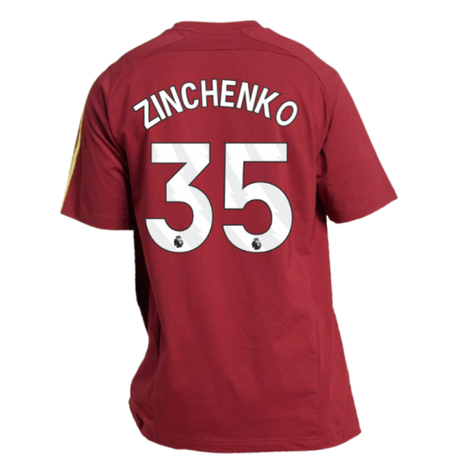 2025-2026 Arsenal UBP Tee (Noble Maroon) (Zinchenko 35)-The Soccer Shirt Hub