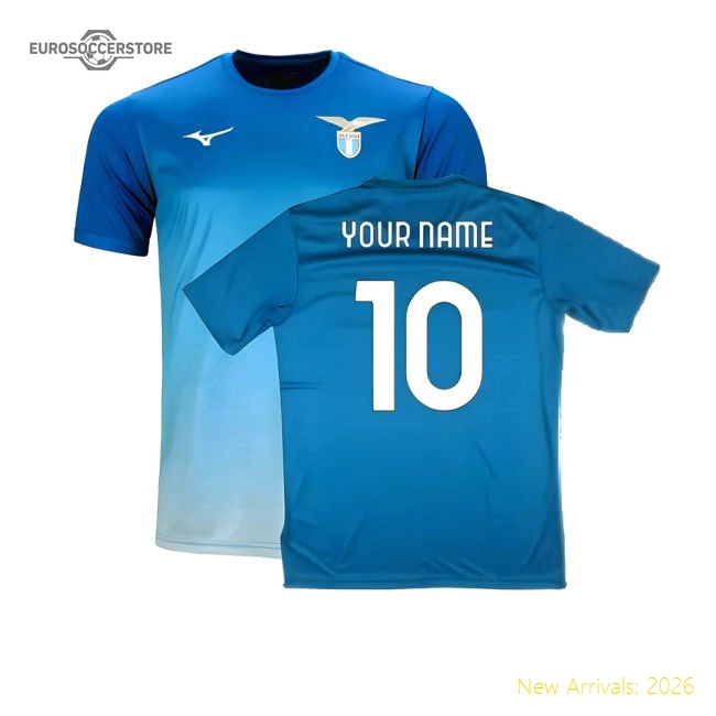 2024-2025 Lazio Graphic Training Shirt (Royal) (Your Name)-The Soccer Shirt Hub