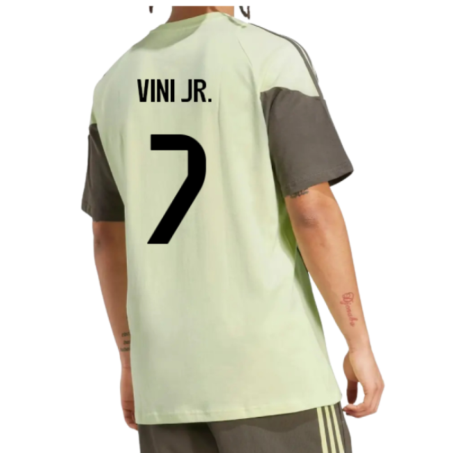 2025-2026 Real Madrid Training Tee (Almost Lime) (Vini Jr. 7)-The Soccer Shirt Hub