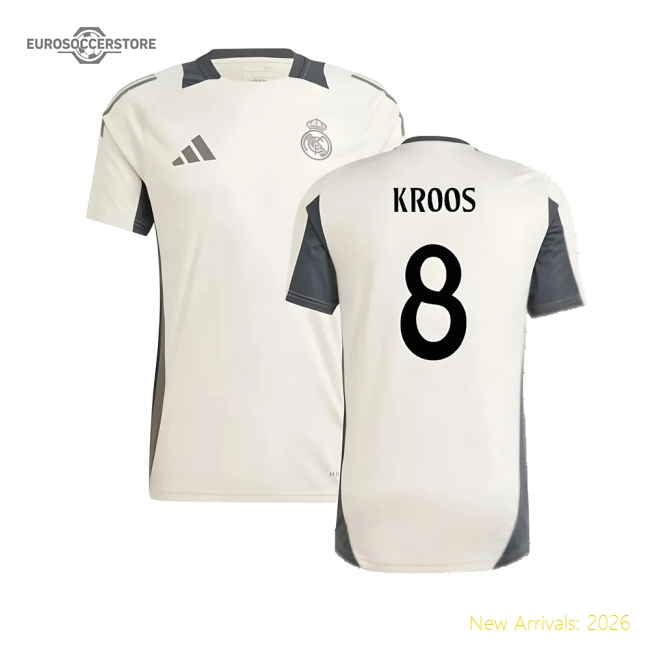 2024-2025 Real Madrid EU Training Jersey (Putty Mauve) (Kroos 8)-The Soccer Shirt Hub