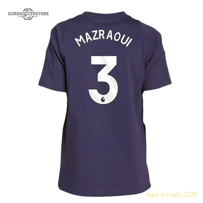 2025-2026 Man Utd Training Tee (Aurora Plum) - Kids (Mazraoui 3)-The Soccer Shirt Hub