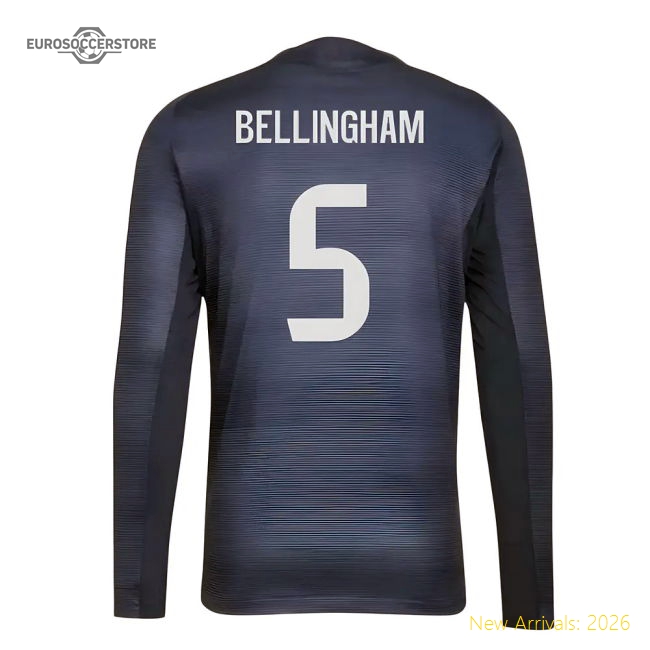 2025-2026 Real Madrid Authentic Long Sleeve Away Shirt (Bellingham 5)-The Soccer Shirt Hub