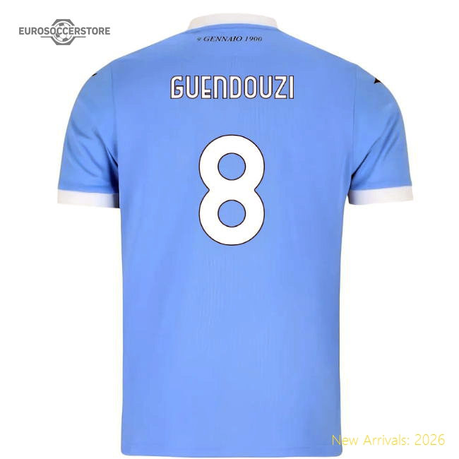 2025-2026 Lazio Home Shirt (Kids) (Guendouzi 8)-The Soccer Shirt Hub