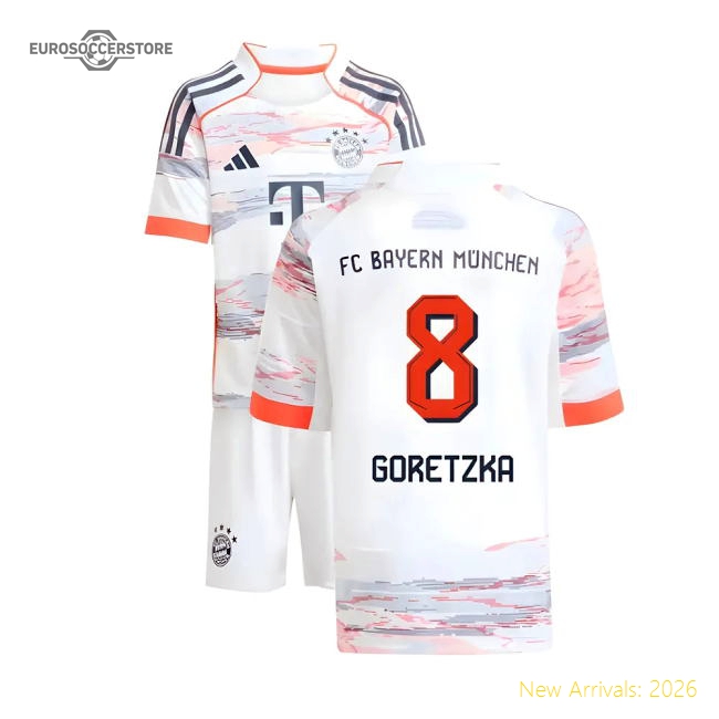2025-2026 Bayern Munich Away Mini Kit (Goretzka 8)-The Soccer Shirt Hub