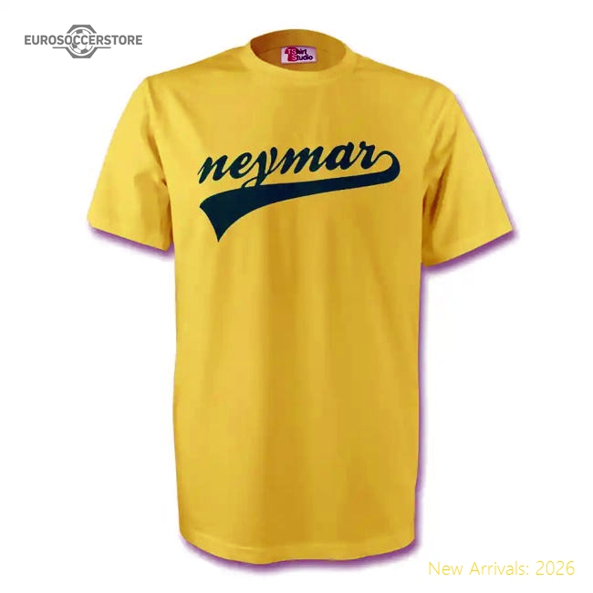 Neymar Brazil Signature Tee (yellow) - Kids-The Soccer Shirt Hub