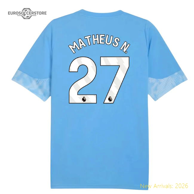 2025-2026 Man City Training Jersey (Light Blue) (Matheus N. 27)-The Soccer Shirt Hub