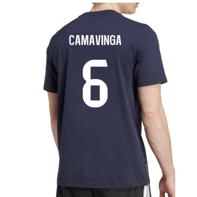 2025-2026 Real Madrid Seasonal Graphic Tee (Legend Ink) (Camavinga 6)-The Soccer Shirt Hub