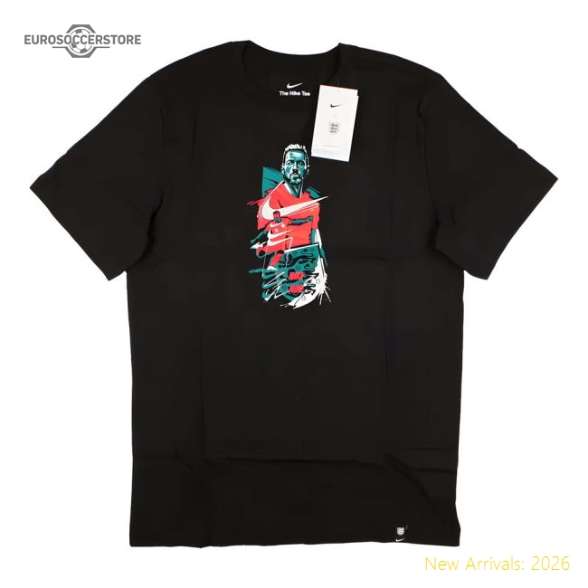 2022-2023 England Player T-Shirt (Black)-The Soccer Shirt Hub
