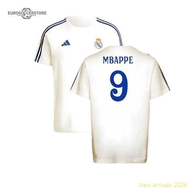 2024-2025 Real Madrid DNA Tee (White) (Mbappe 9)-The Soccer Shirt Hub