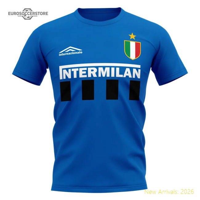 Inter Milan Vintage Football T-Shirt (Blue)-The Soccer Shirt Hub