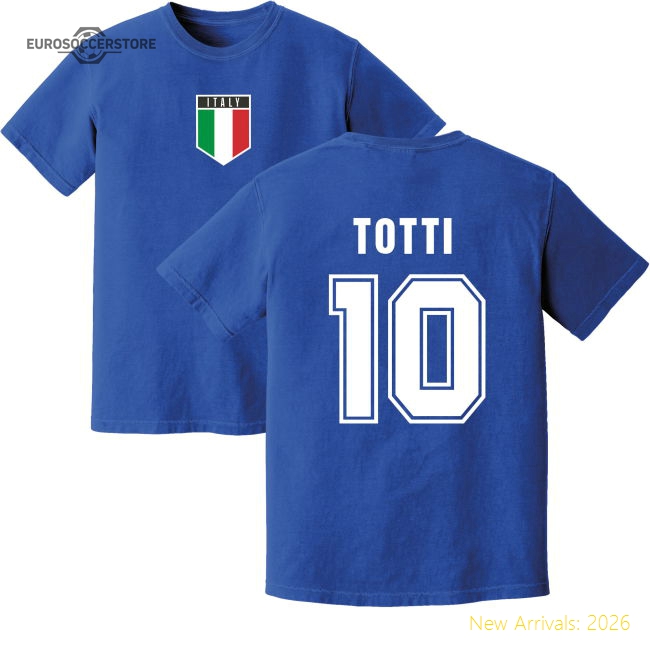 Totti Italy Training Jersey (Blue)-The Soccer Shirt Hub
