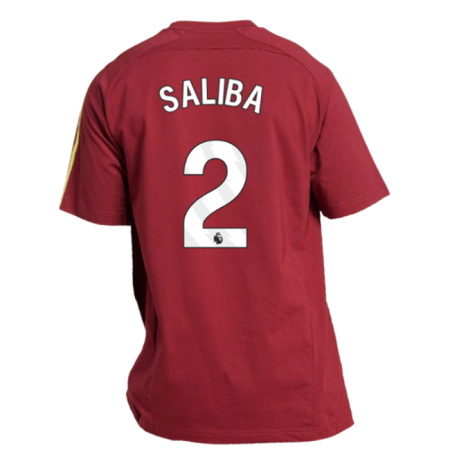 2025-2026 Arsenal UBP Tee (Noble Maroon) (Saliba 2)-The Soccer Shirt Hub