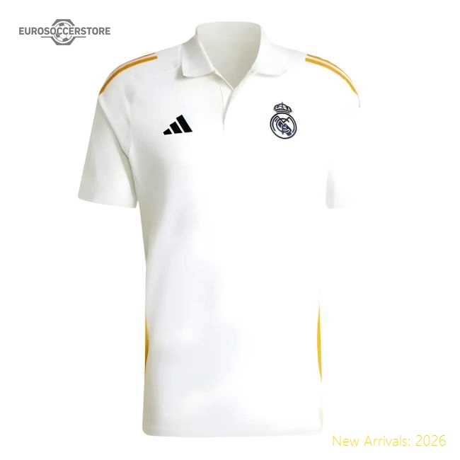 2024-2025 Real Madrid Polo Shirt (White)-The Soccer Shirt Hub