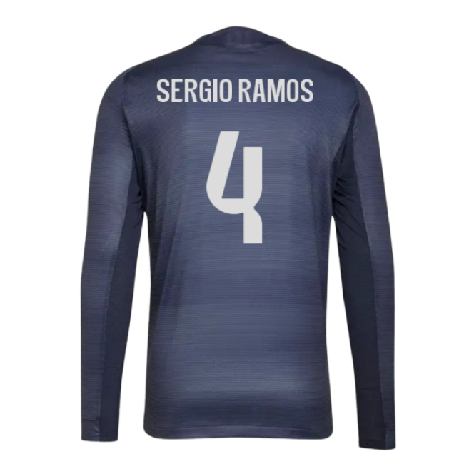 2025-2026 Real Madrid Authentic Long Sleeve Away Shirt (Sergio Ramos 4)-The Soccer Shirt Hub