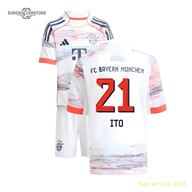 2025-2026 Bayern Munich Away Mini Kit (Ito 21)-The Soccer Shirt Hub