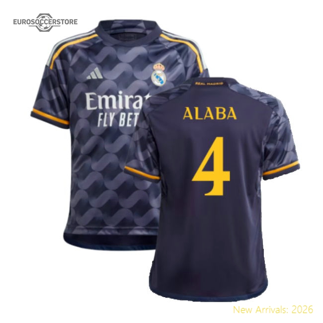2023-2024 Real Madrid Away Shirt (Kids) (Alaba 4)-The Soccer Shirt Hub