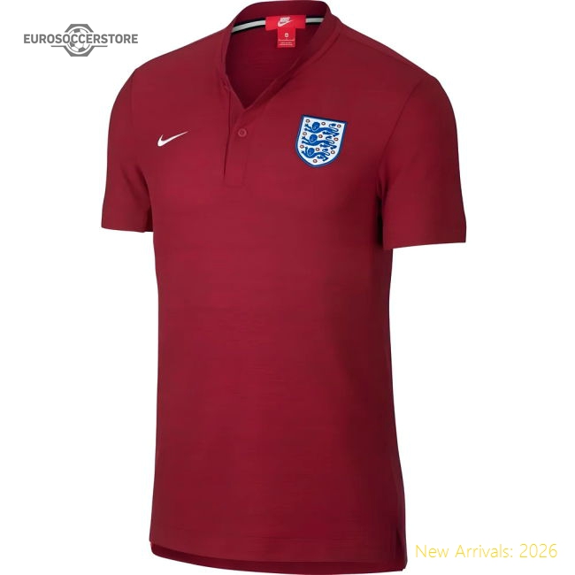 2018-2019 England Nike Authentic Franchise Grand Slam Polo Shirt (Red)-The Soccer Shirt Hub