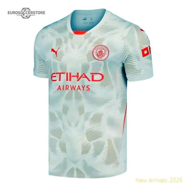 2024-2025 Man City Away Goalkeeper Shirt (Alpine Snow)-The Soccer Shirt Hub