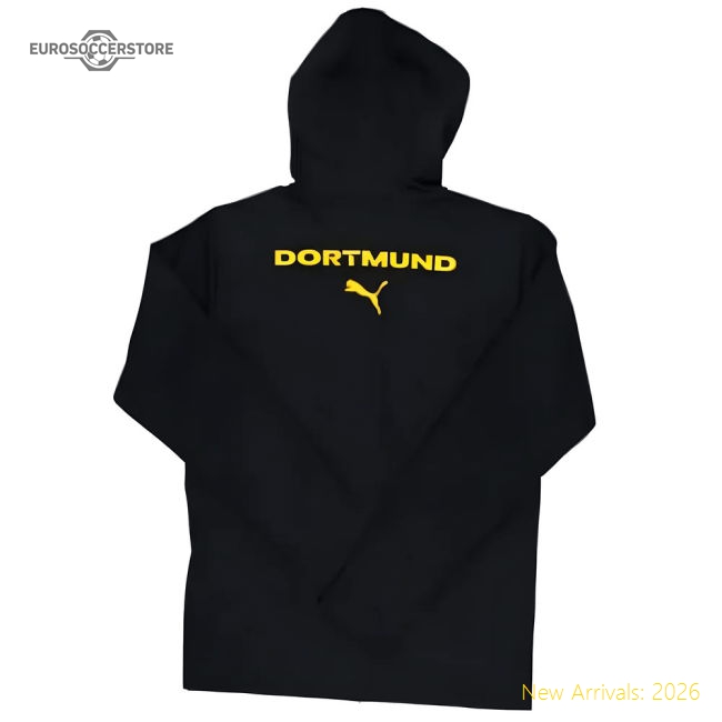 2024-2025 Borussia Dortmund Casuals Hooded Jacket (Black)-The Soccer Shirt Hub