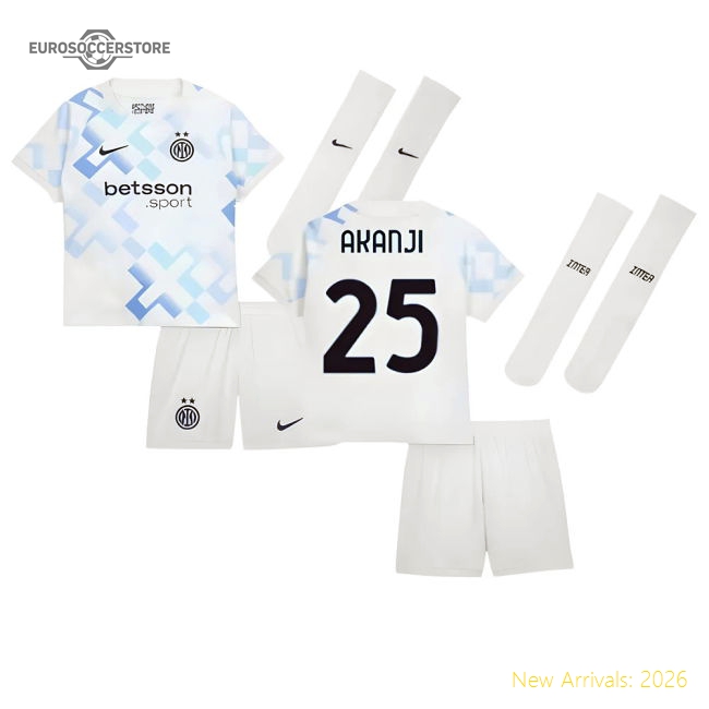 2025-2026 Inter Milan Away Mini Kit (Akanji 25)-The Soccer Shirt Hub