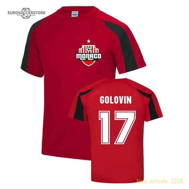 Aleksandr Golovin Monaco Sports Training Jersey (Red)-The Soccer Shirt Hub