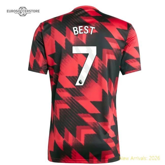 2025-2026 Man Utd Pre-Match Shirt (Red) (Best 7)-The Soccer Shirt Hub