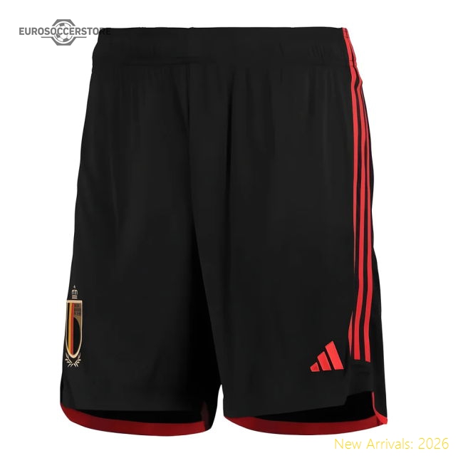2022-2023 Belgium Home Shorts (Black)-The Soccer Shirt Hub